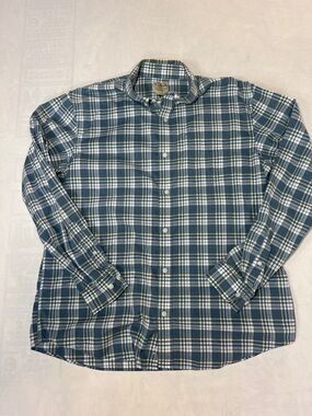 Men's LL Bean Scotch Plaid Button Down Shirt Large